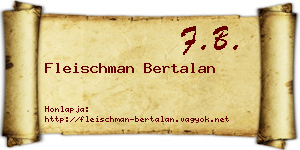 Fleischman Bertalan névjegykártya